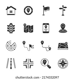 navigation icons set . navigation pack symbol vector elements for infographic web