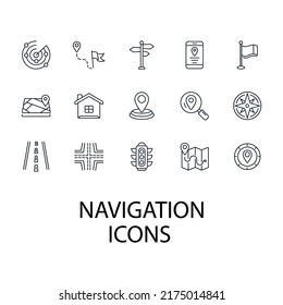 navigation icons set . navigation pack symbol vector elements for infographic web