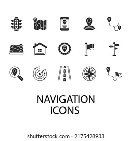 navigation icons set . navigation pack symbol vector elements for infographic web