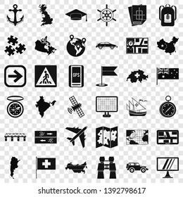 Navigation icons set. Simple style of 36 navigation vector icons for web for any design