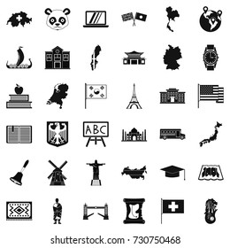 Navigation icons set. Simple style of 36 navigation vector icons for web isolated on white background