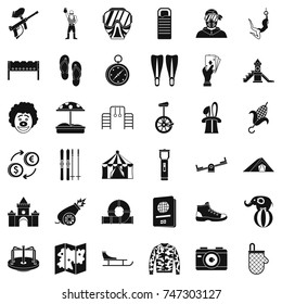 Navigation icons set. Simple style of 36 navigation vector icons for web isolated on white background
