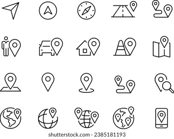 Navigation Icons Set vector design