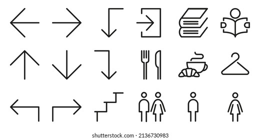 Navigation icons set.Outline icons collection.Vector illustration.