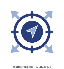 navigation icons. simple colored vector