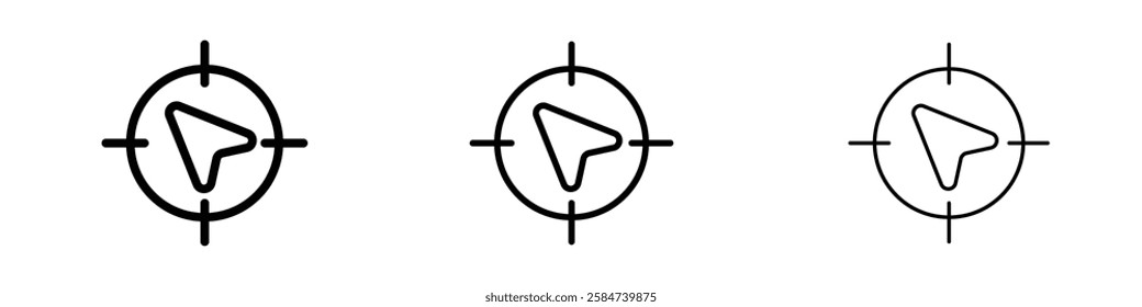Navigation icons in three different stroke lines