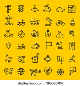 Navigation icons vector.