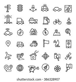 Navigation icons vector.