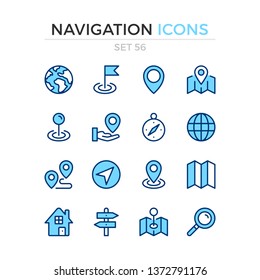 Navigation icons. Vector line icons set. Premium quality. Simple thin line design. Modern outline symbols, pictograms.