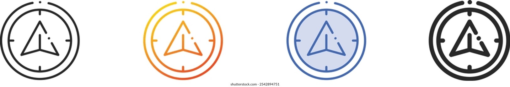 navigation icon.Thin Linear, Gradient, Blue Stroke and bold Style Design Isolated On White Background