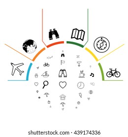 Navigation Infographic vector.Infographic colored steps.infographics navigation template for presentation.Vector infographic composition.Modern Design template.