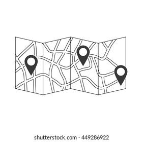 navigation instrument concept represented by map icon. isolated and flat illustration 