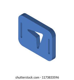 Navigation isometric left top view 3D icon