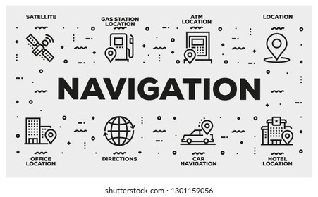 NAVIGATION LINE ICON SET