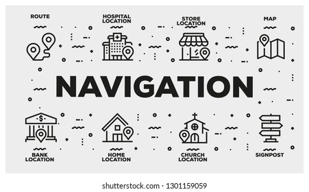 NAVIGATION LINE ICON SET