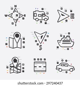 navigation line infographic illustration. Fully editable vector file