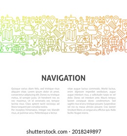 Navigation Line Template. Vector Illustration of Outline Design.