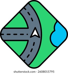 Navigation Line vector Icon Design
