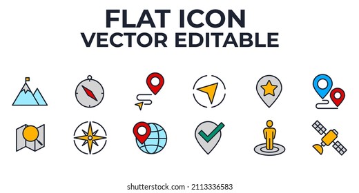 Navigation. location, GPS elements set icon symbol template for graphic and web design collection logo vector illustration