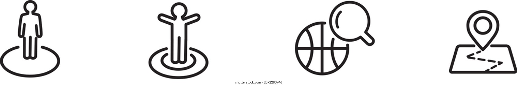 Navigation, location, GPS elements - thin line web icon set. Outline icons collection. Simple vector illustration.