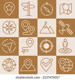 Navigation, location, GPS set icon symbol template for graphic and web design collection logo vector illustration