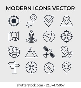 Navigation, location, GPS set icon symbol template for graphic and web design collection logo vector illustration