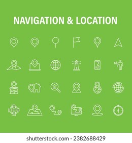 Mapa de conceptos de icono de localización de navegación
