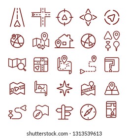 navigation, location and map. minimal thin line web icon set. simple vector illustration outline. concept for infographic, website or app