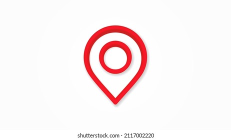 Navigation, location marker, cursor realistic icon. 3d vector illustration. Isolated line color pictogram. Transparent shadows