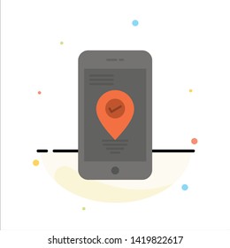 Navigation, Location, Pointer, Smartphone Abstract Flat Color Icon Template