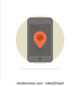Navigation, Location, Pointer, Smartphone Abstract Circle Background Flat color Icon