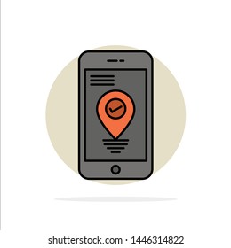 Navigation, Location, Pointer, Smartphone Abstract Circle Background Flat color Icon
