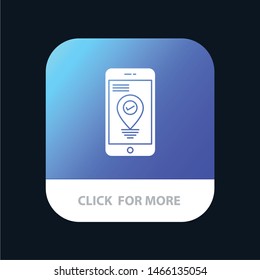 Navigation, Location, Pointer, Smartphone Mobile App Button. Android and IOS Glyph Version. Vector Icon Template background