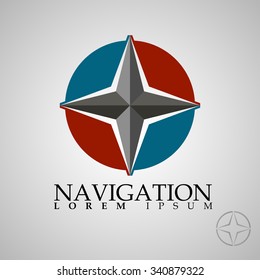 navigation logo, logo concept, compass logo gesign, Rose of Wind