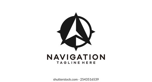 navigation logo design, compass, direction, arrow, north, logo design vector, icon, symbol, idea, creative.