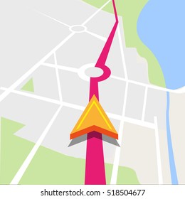 Navigation - Map with arrow