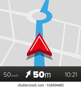 Navigation - Map with arrow