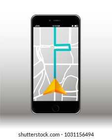 Navigation Map. Arrow. Vector illustration.