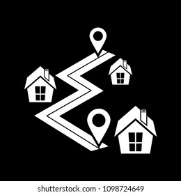 Navigation map with gps vector icon