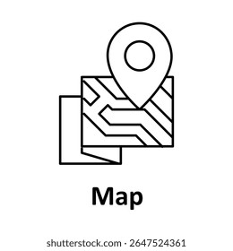 Navigation Map Icon, GPS Location Tracker, Road Map Symbol, Travel Map Guide, Location Pin Vector, Digital Map Interface