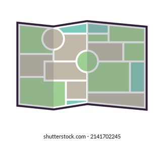 navigation map icon vector flat