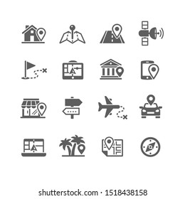 Conjunto de iconos Navegación y Mapa