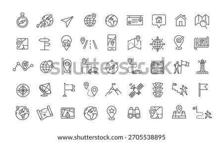 Navigation and Map Icons Set