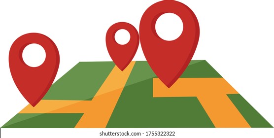 Navigationskarte, Illustration, Vektorgrafik auf weißem Hintergrund
