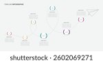 Navigation map infographic 7 steps timeline concept. Winding road. Vector illustration.Road map business timeline with 7 options, parts, steps or processes