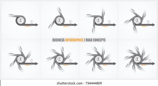 Navigation map infographic concept. Crossroad with the right way. Vector illustration