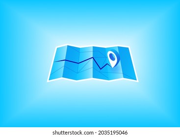 Navigation map isometric 3d vector icon. Online navigation concept illustration. 