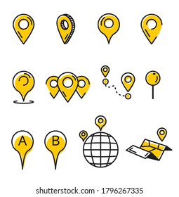 Navigations- und Kartensymbol. Vectordesign-Element.