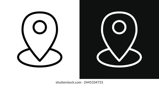 Navigation and Map Marker Icons. Position Identification and GPS Pin Symbols.
