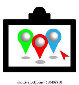 Navigation with map and pin. Infographic. Vector illustration.